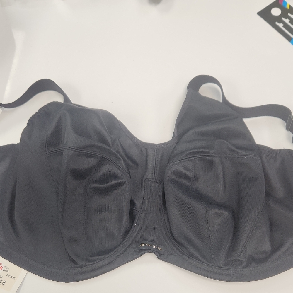 Elomi Energise Black Underwire Sports Bra 38H UK 38K US High Impact